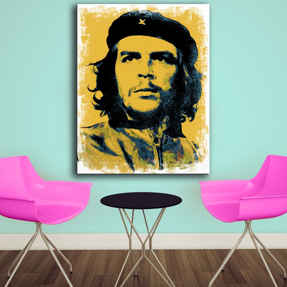 Tableau encadré - Cadre photo mural Che Guevara noir avec passe-partout blanc 40x60 cm