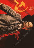AFFICHE PROPAGANDE URSS "LEADERS"