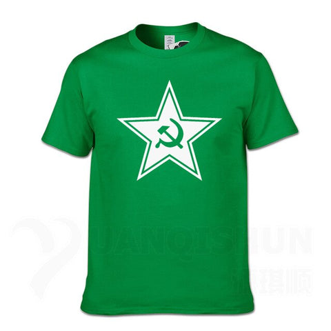 Tshirt faucille marteau étoile vert