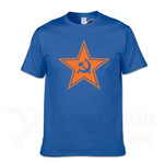 Tshirt faucille marteau bleu étoile orange