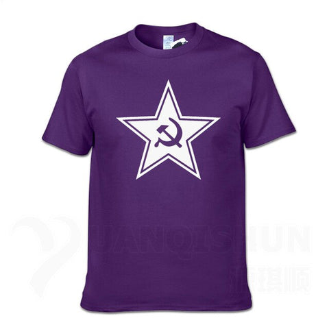 Tshirt faucille marteau étoile violet