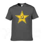 Tshirt faucille marteau étoile gris étoile jaune