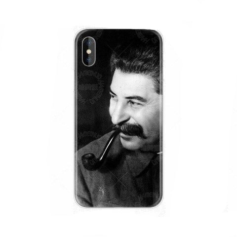 Coque en silicone téléphone Staline Iphone noir et blanc