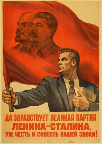 Affiche Staline drapeau