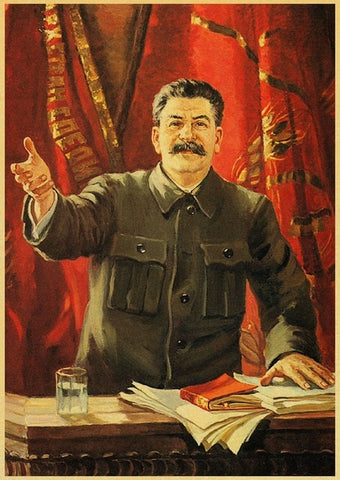 Affiche Staline dans son bureau