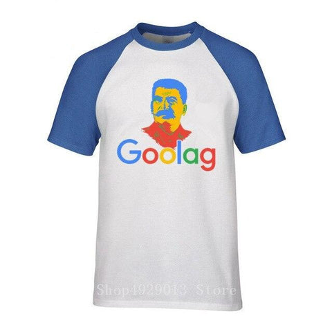 Tshirt goolag google blanc et bleu