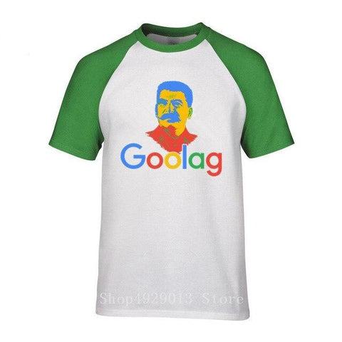 Tshirt goolag google blanc et vert